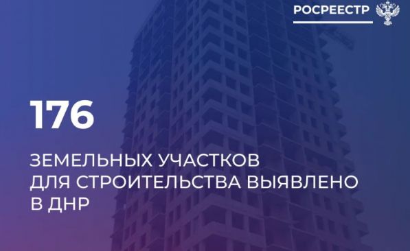 «Земля для стройки»: в ДНР выявлено 176 участков